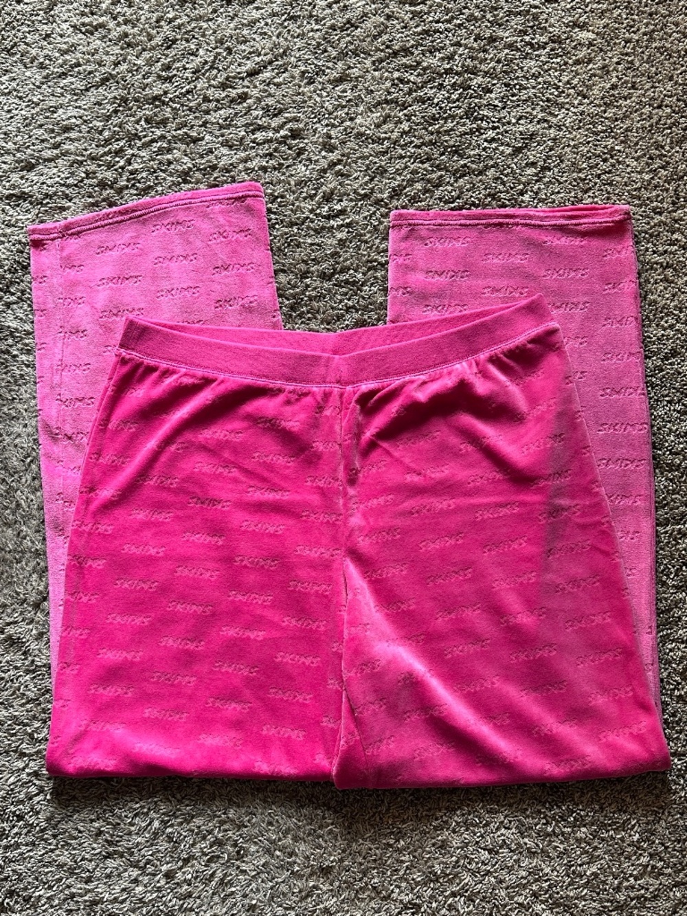Skims Velour Wide Leg Pants Bright Pink Size XL